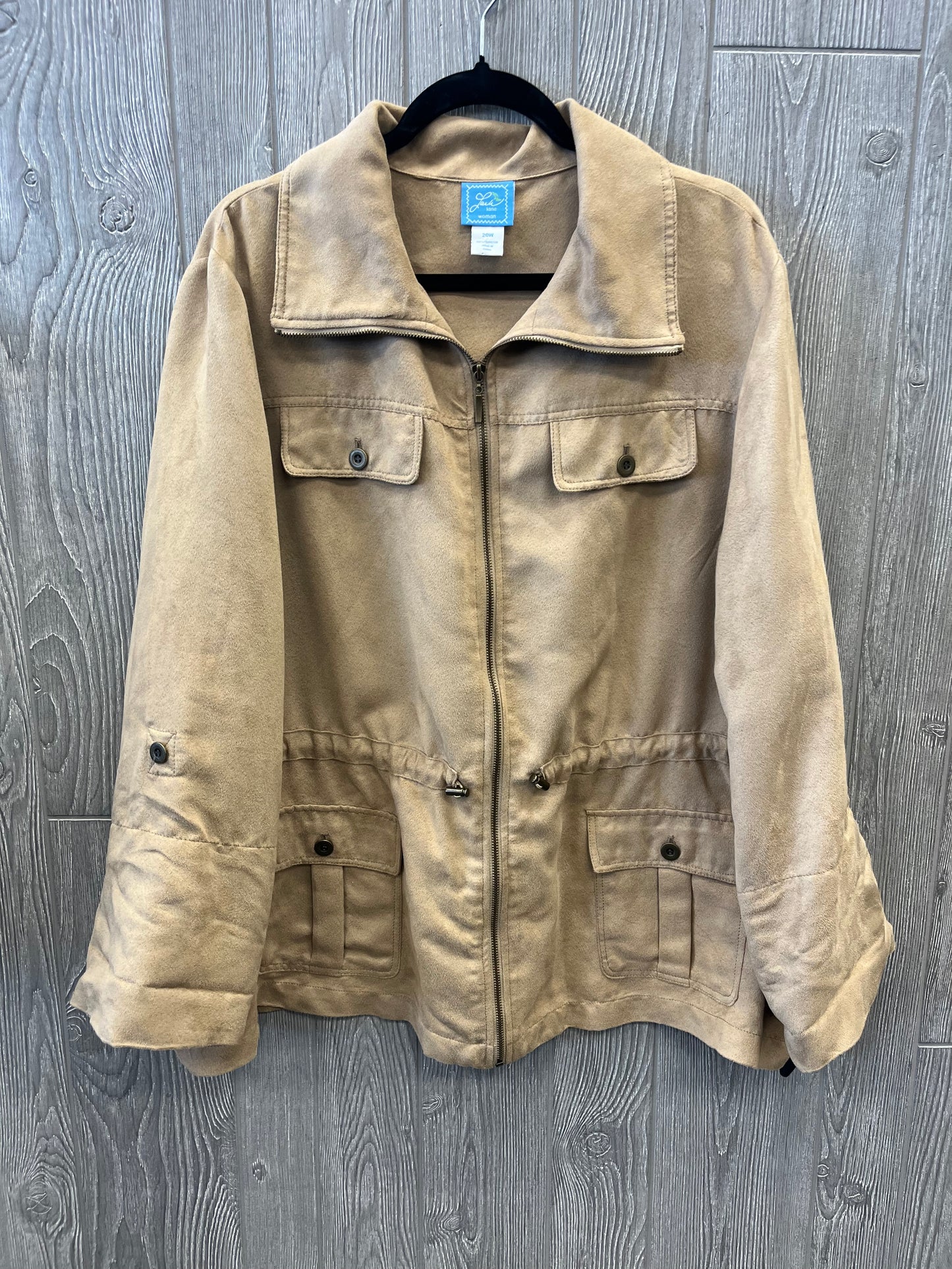 Jacket Utility By Lara In Tan, Size: 2x