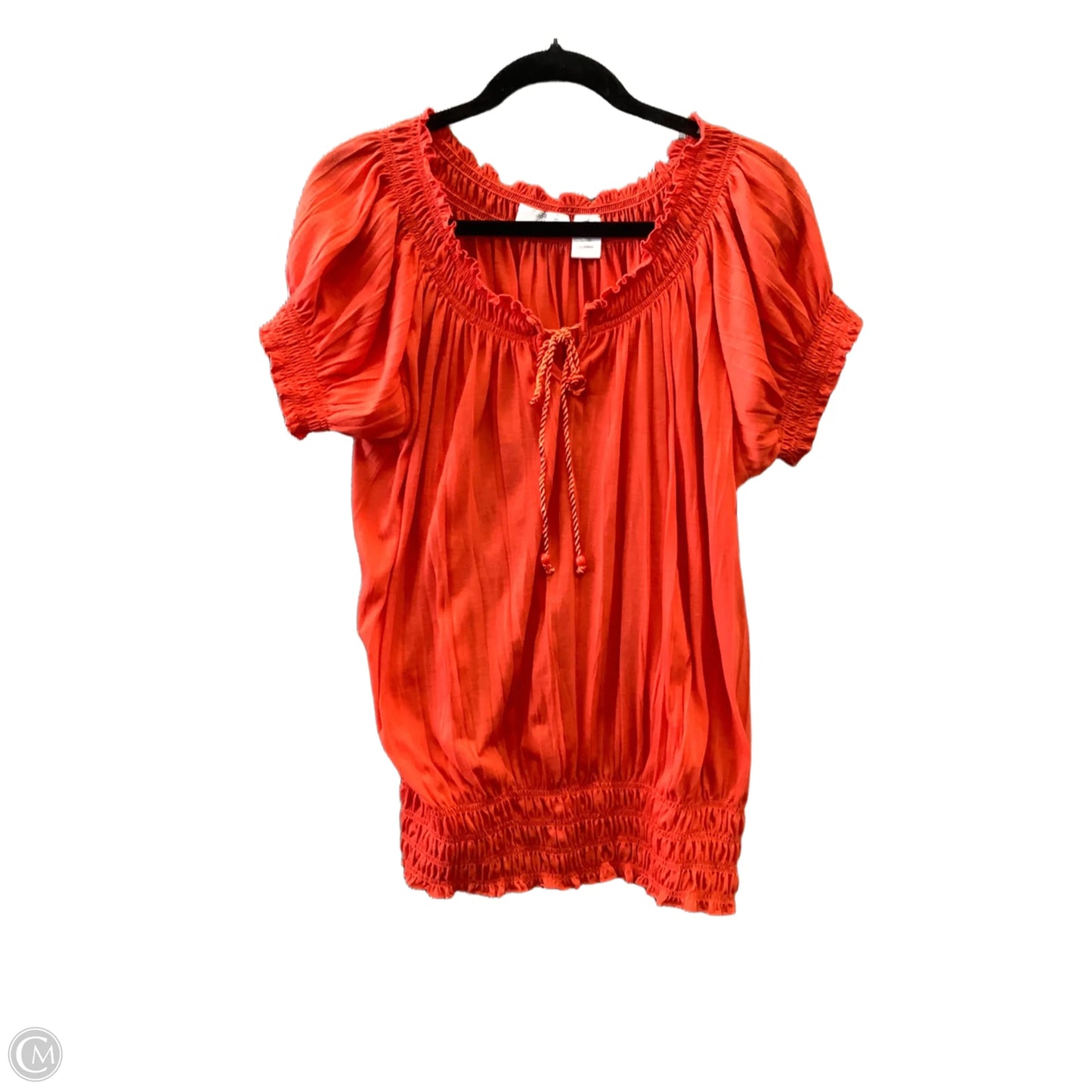 Blouse Short Sleeve By Allison Brittney In Orange, Size: 2x