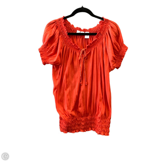 Blouse Short Sleeve By Allison Brittney In Orange, Size: 2x