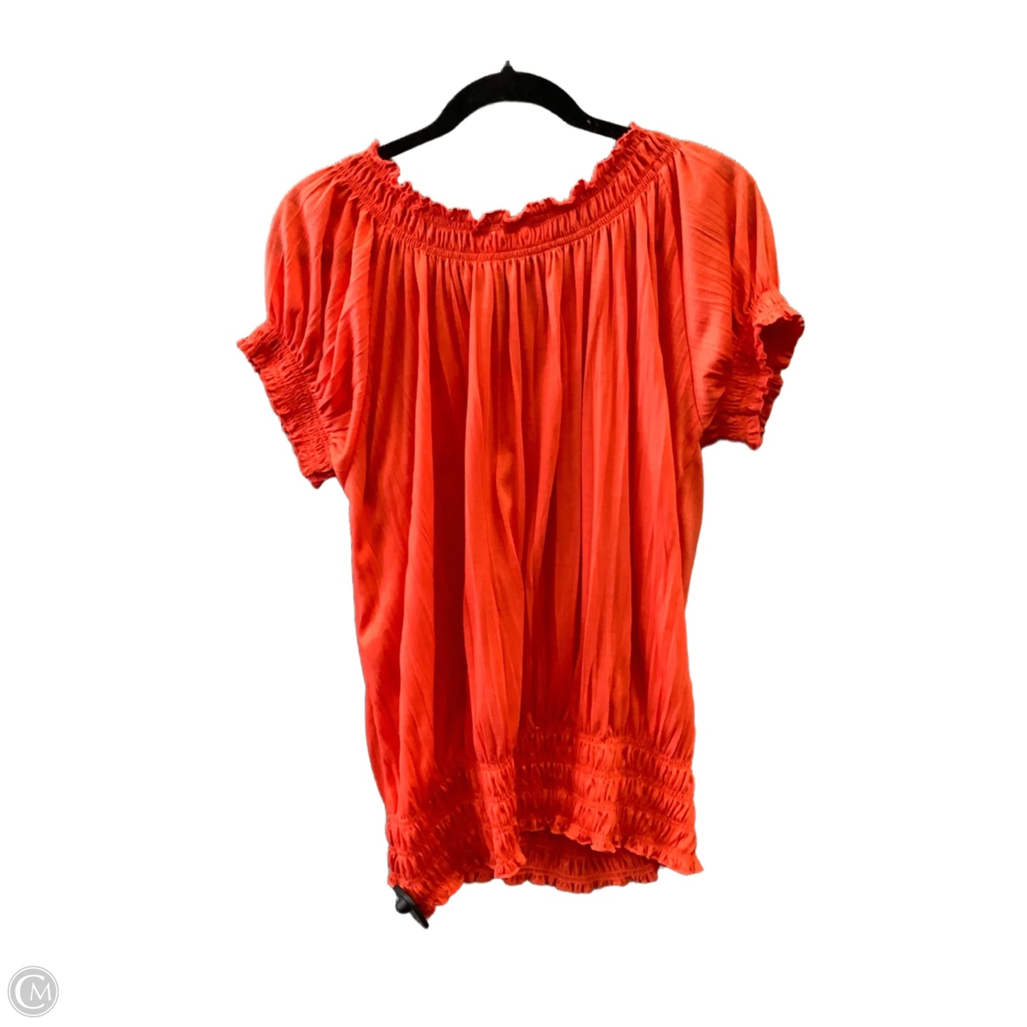 Blouse Short Sleeve By Allison Brittney In Orange, Size: 2x