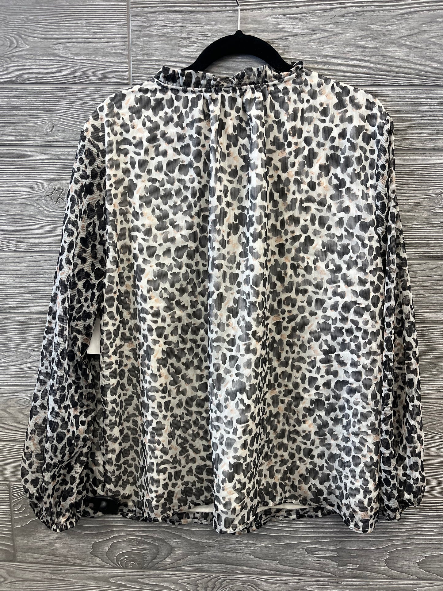 Top Long Sleeve By Ava & Viv In Animal Print, Size: 2x