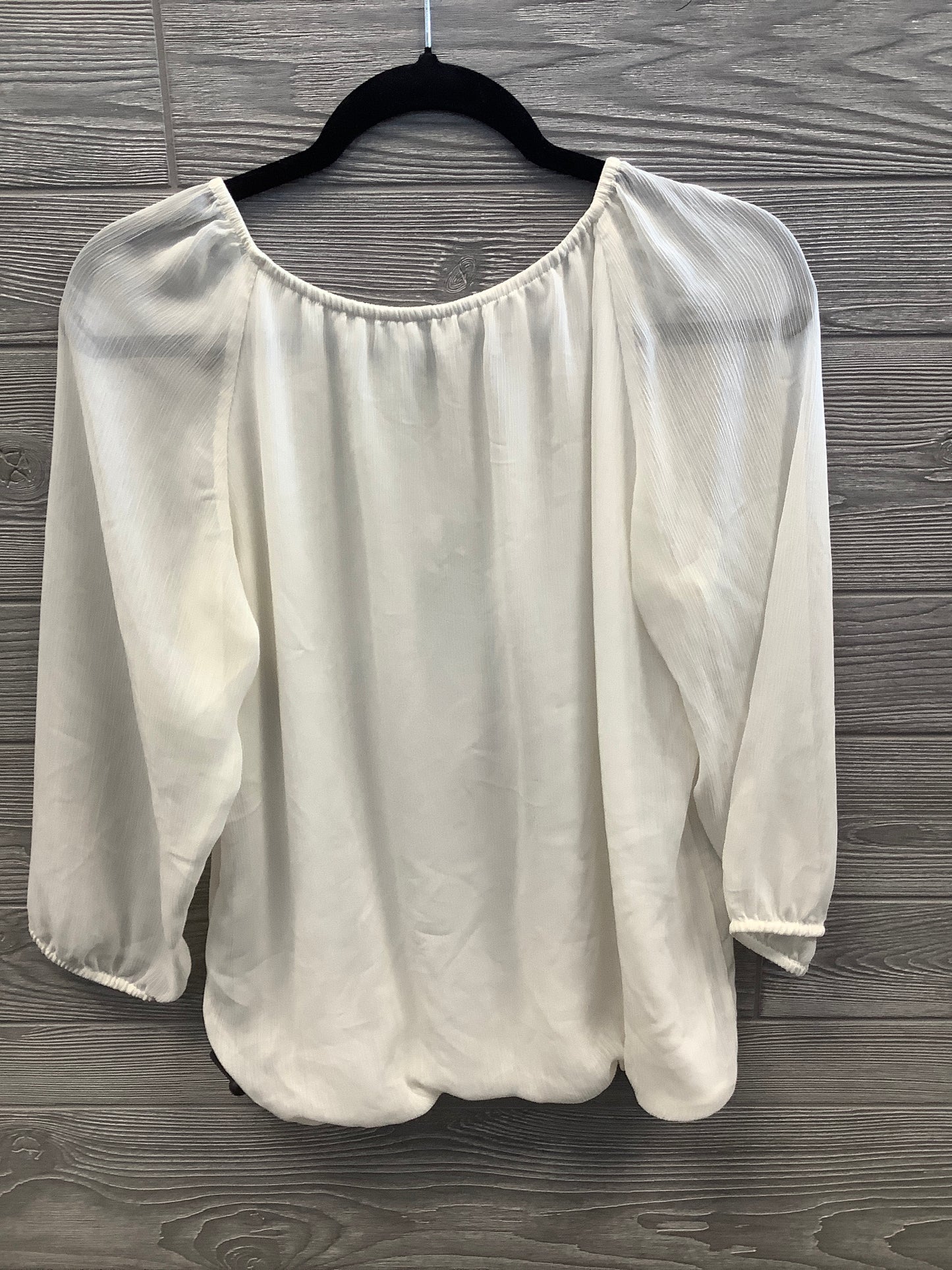 Top Long Sleeve By Ann Taylor In White, Size: S