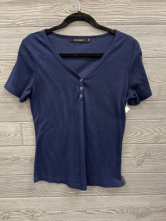 Top Short Sleeve By Clothes Mentor In Navy, Size: M