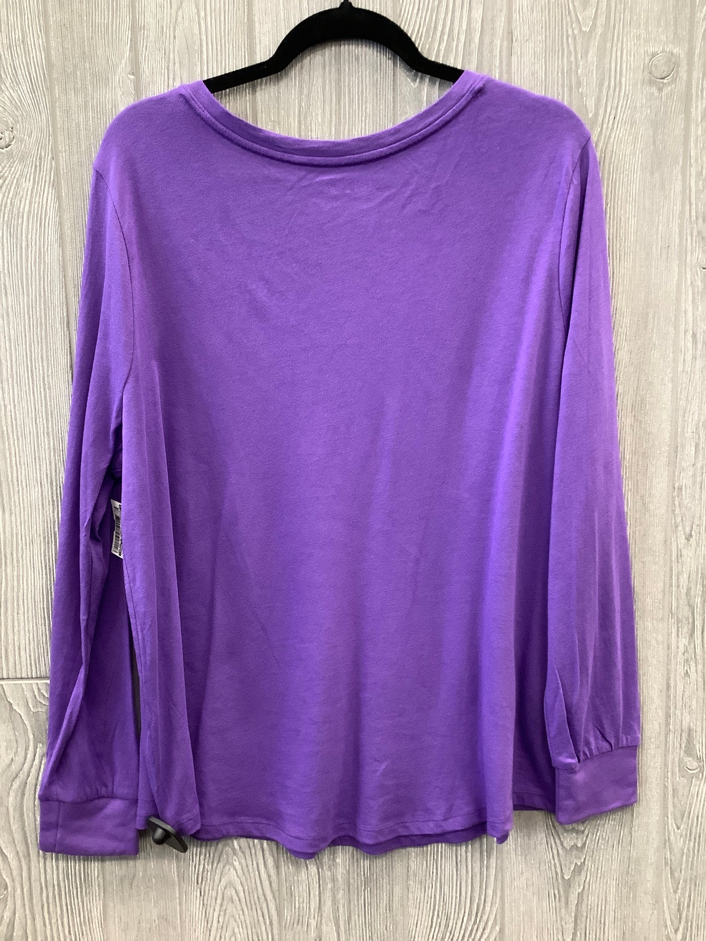 Top Long Sleeve Basic By Terra & Sky In Purple, Size: 1x