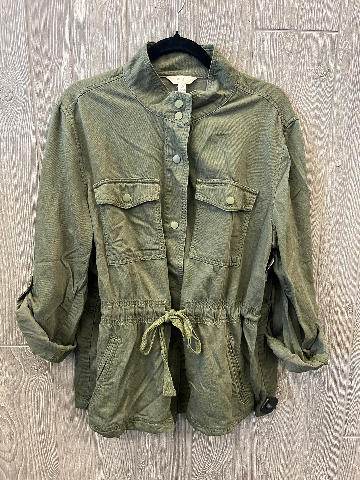 Jacket Utility By Terra & Sky In Green, Size: Xl