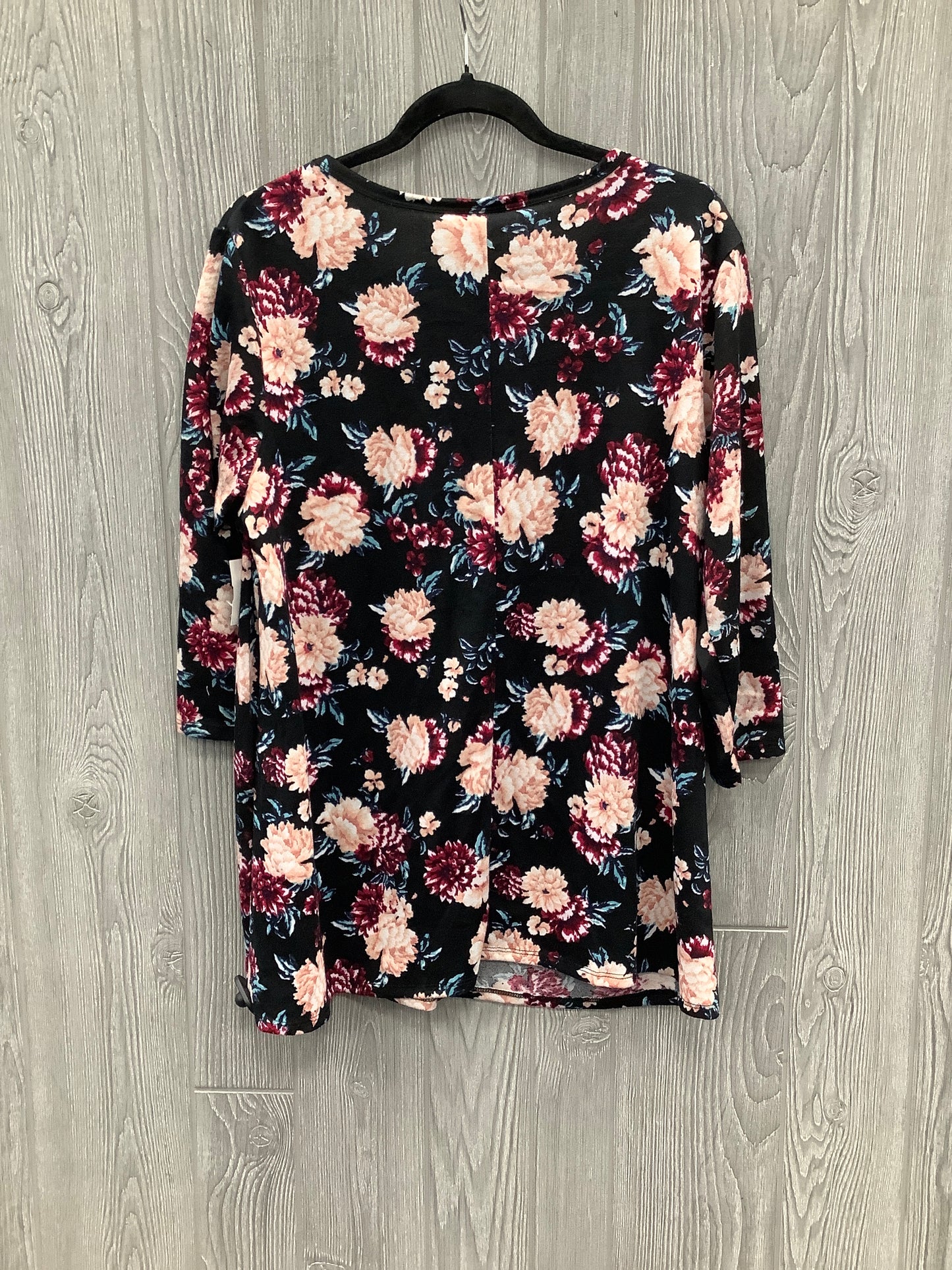 Top 3/4 Sleeve By Bobbie Brooks In Floral Print, Size: 2x