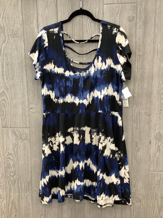 Dress Casual Midi By Bobbie Brooks In Blue & White, Size: 2x