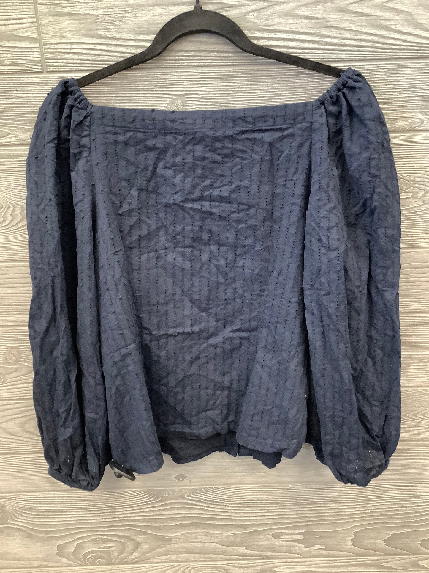 Top Long Sleeve By Ann Taylor In Navy, Size: Large