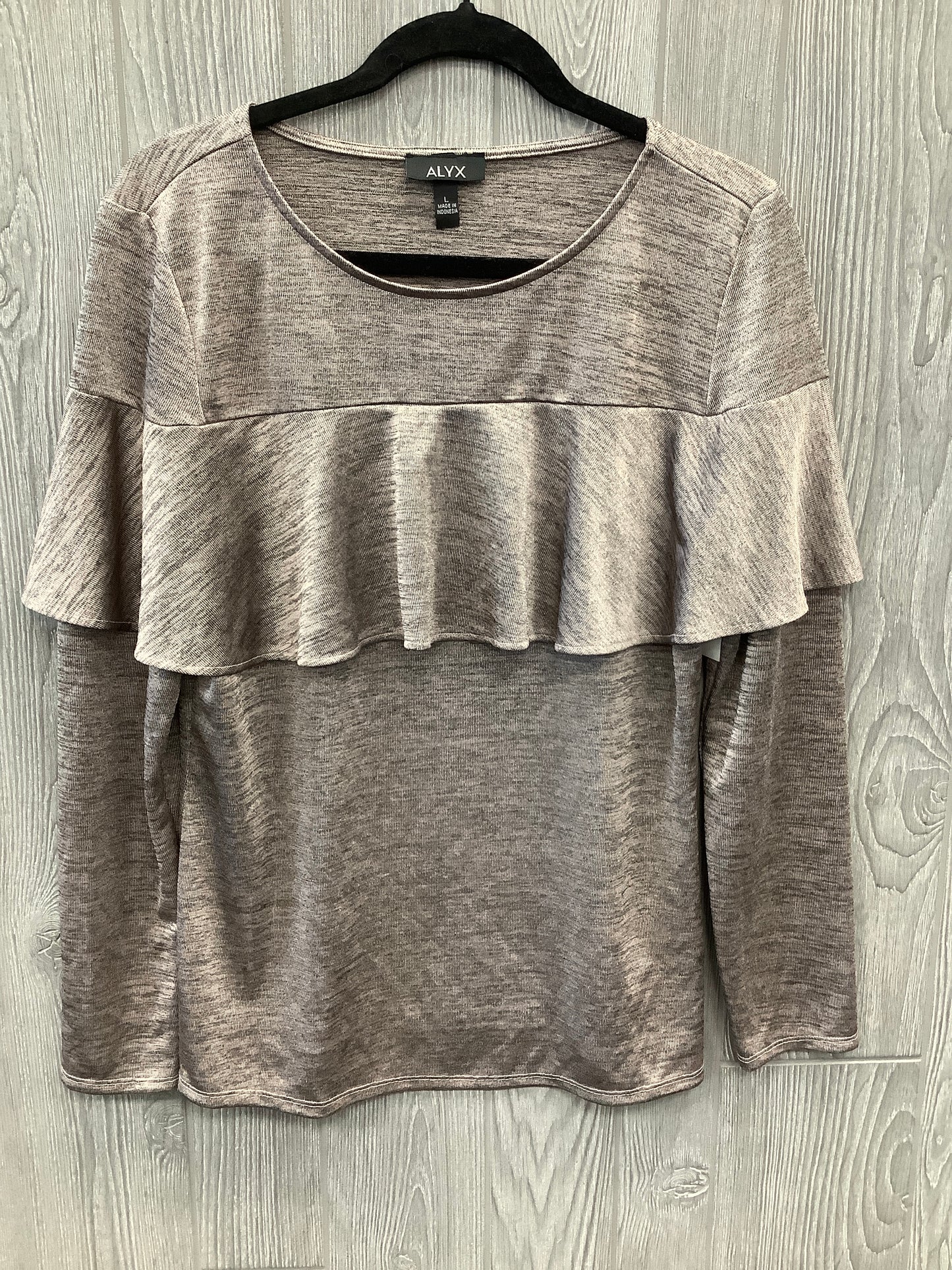 Top Long Sleeve By Alyx In Silver, Size: L