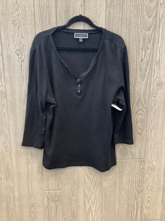 Top Long Sleeve By Karen Scott In Black, Size: Xl