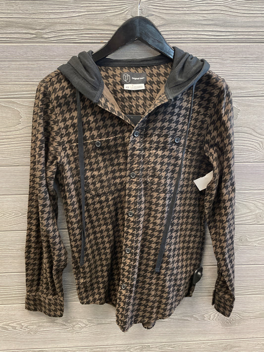 Jacket Shirt By Clothes Mentor In Brown, Size: Xs