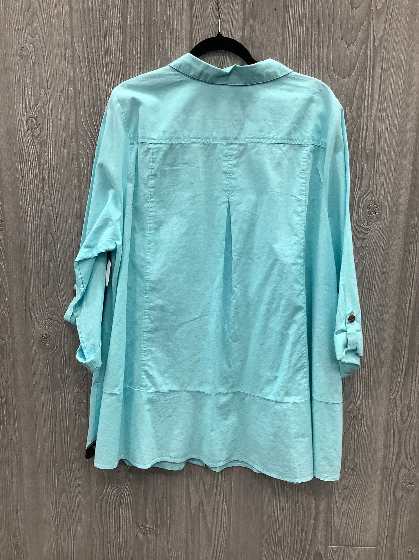 Top Long Sleeve By Kim Rogers In Blue, Size: 2x