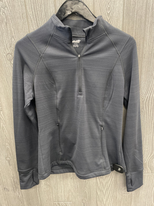 Athletic Top Long Sleeve Collar By Avia In Grey, Size: M