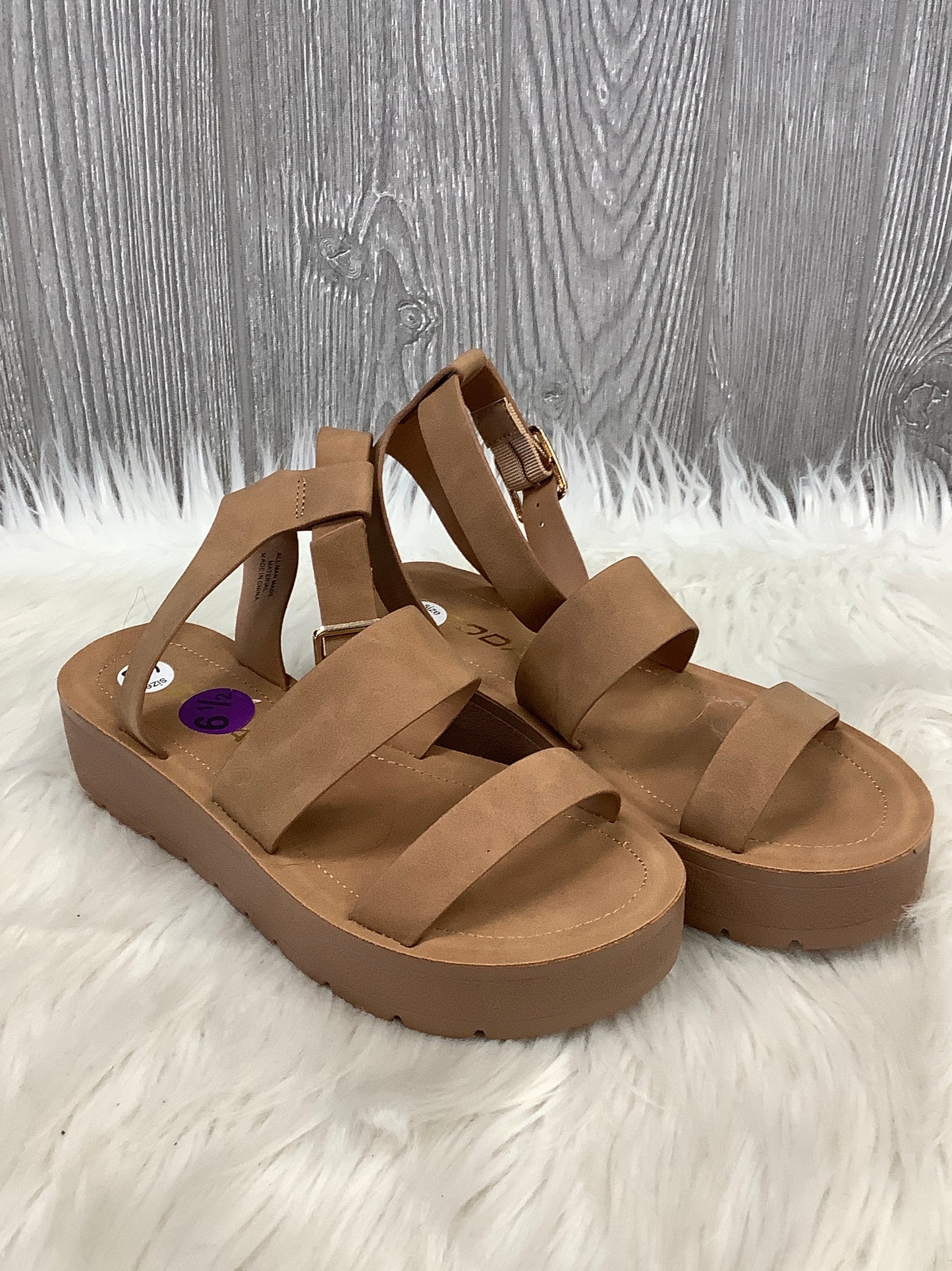 Sandals Heels Platform By Soda In Tan, Size: 6.5