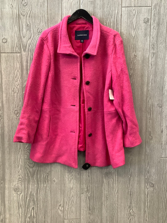 Coat Other By Lands End In Pink, Size: 1x