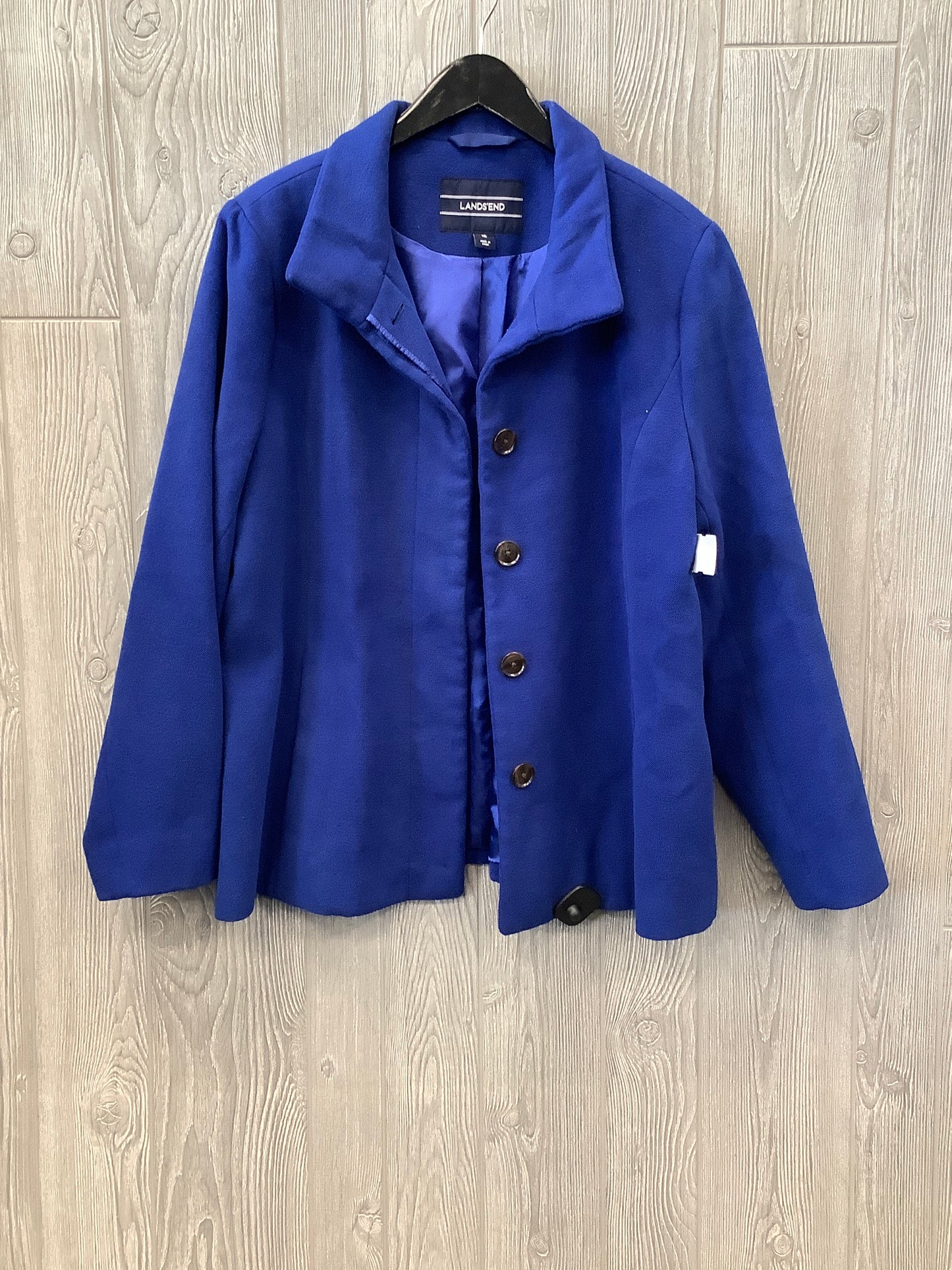 Coat Other By Lands End In Blue, Size: 1x