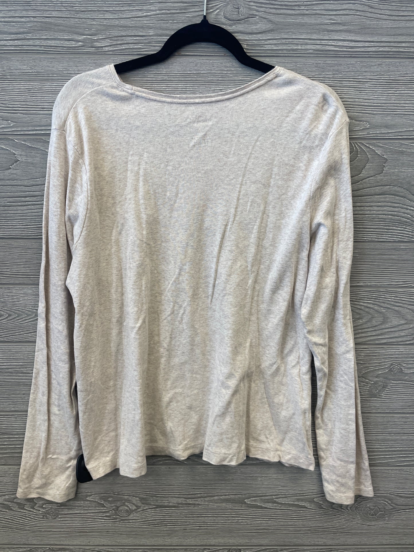 Top Long Sleeve By Croft And Barrow In Tan, Size: Xl