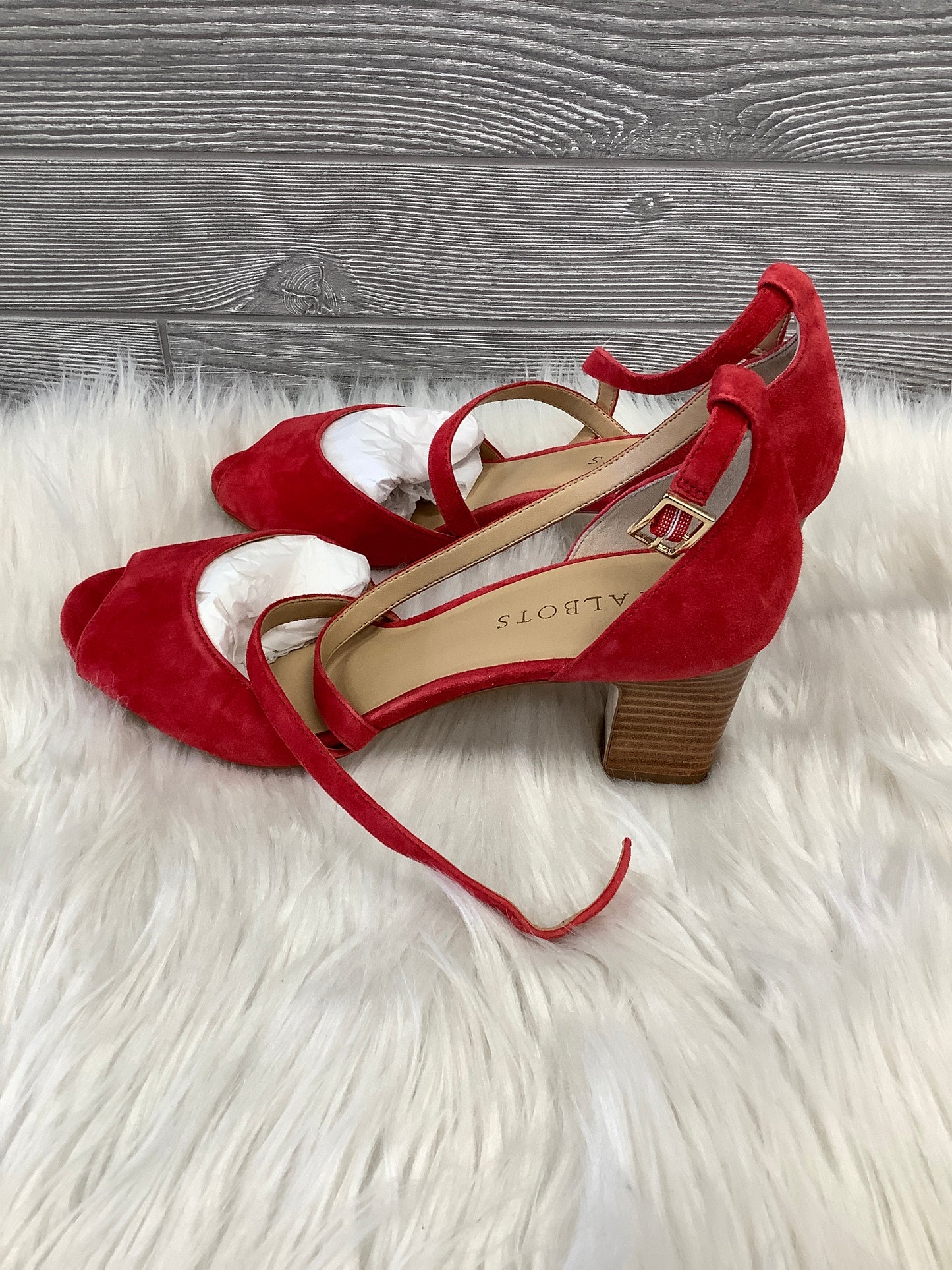 Sandals Heels Block By Talbots In Red, Size: 8.5