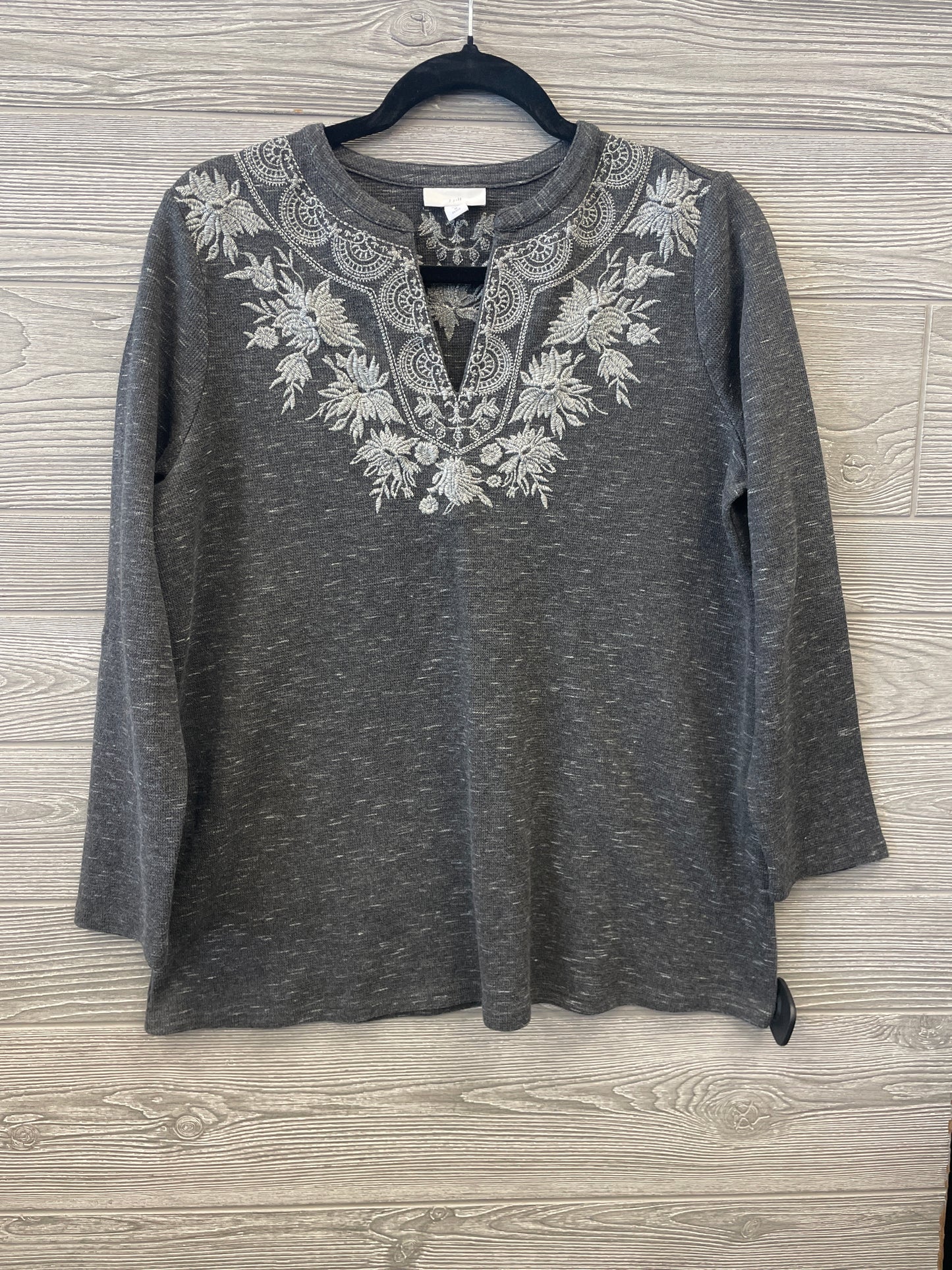 Top Long Sleeve By J. Jill In Grey, Size: Mp