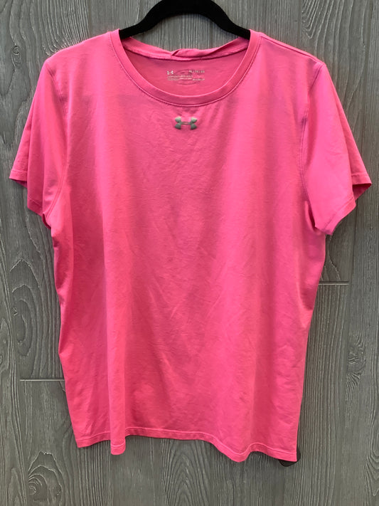 Athletic Top Short Sleeve By Under Armour In Pink, Size: Xl