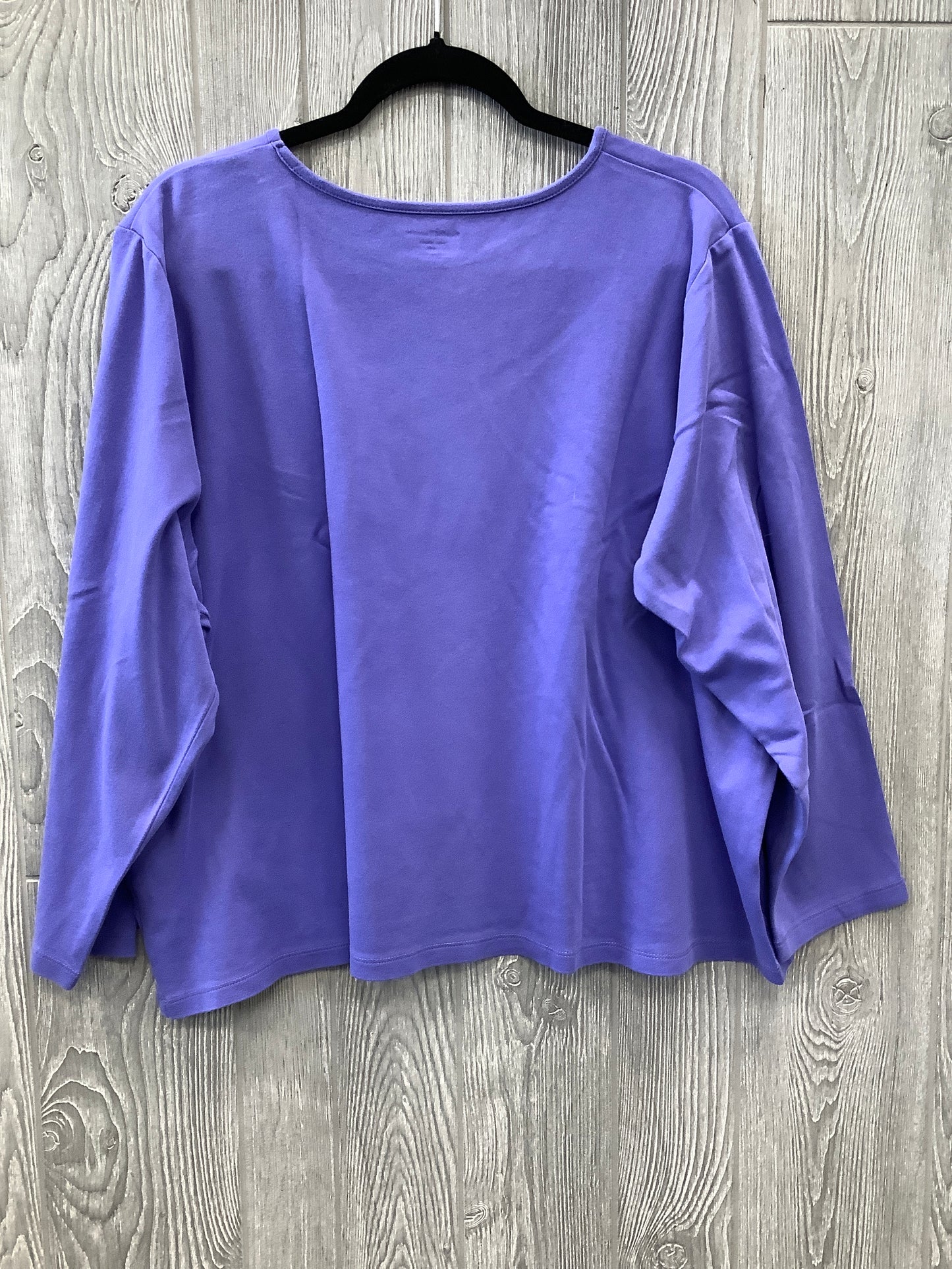 Top Long Sleeve Basic By Croft And Barrow In Purple, Size: 3x