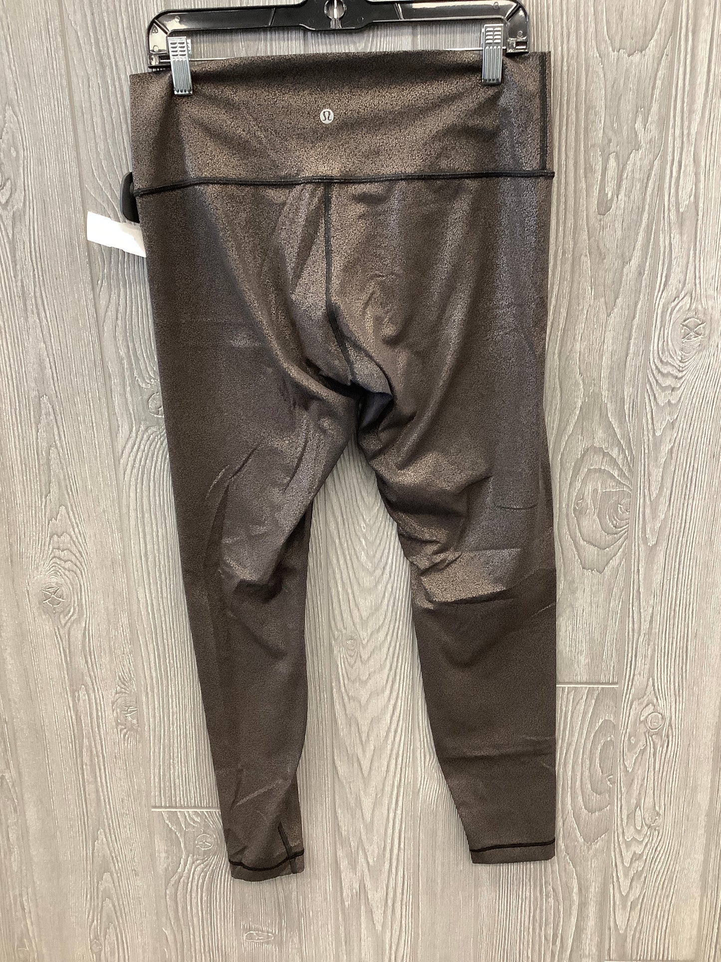 Athletic Leggings By Lululemon In Black & Gold, Size: 12