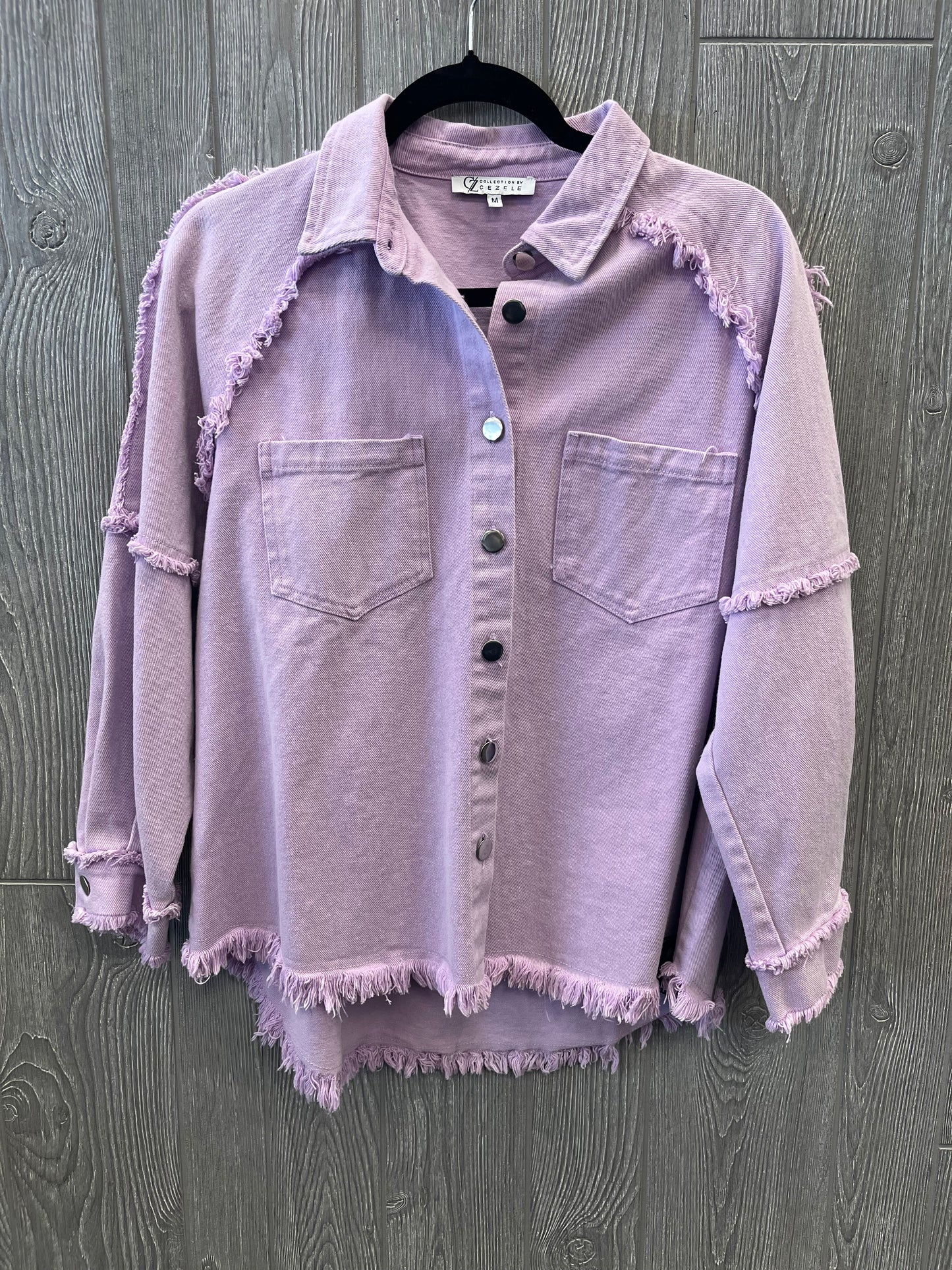 Jacket Denim By Clothes Mentor In Purple, Size: M