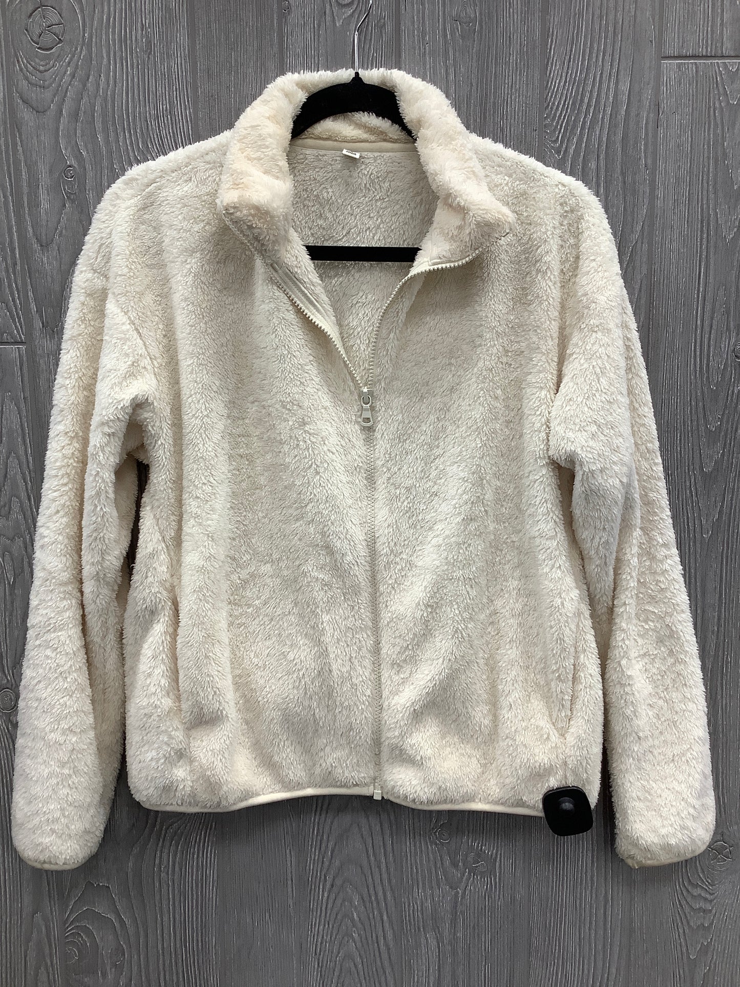 Jacket Faux Fur & Sherpa By Uniqlo In White, Size: M