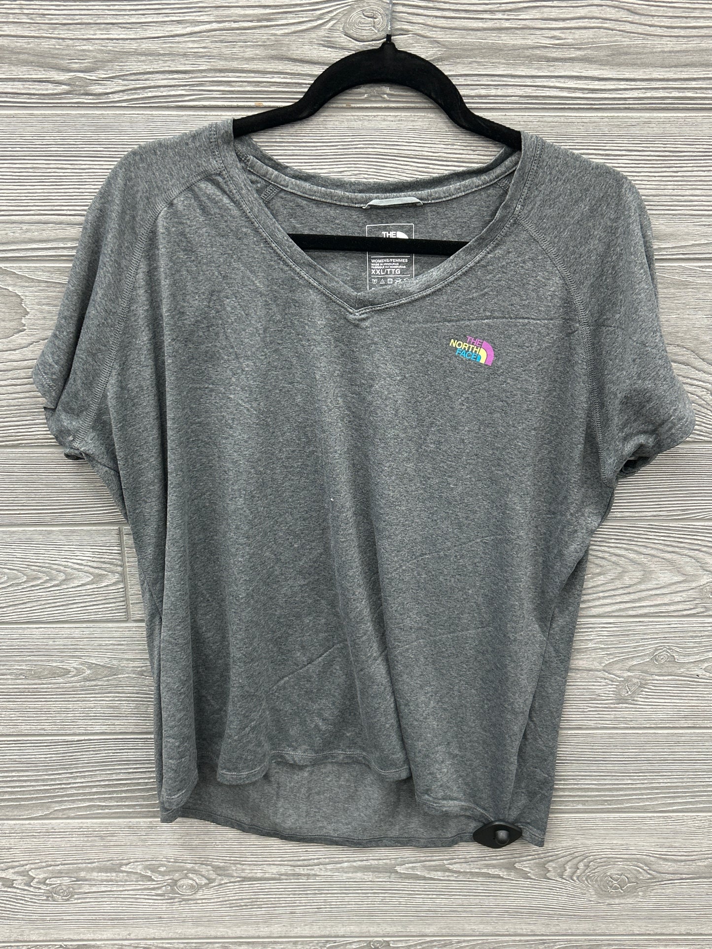 Athletic Top Short Sleeve By The North Face In Grey, Size: Xxs