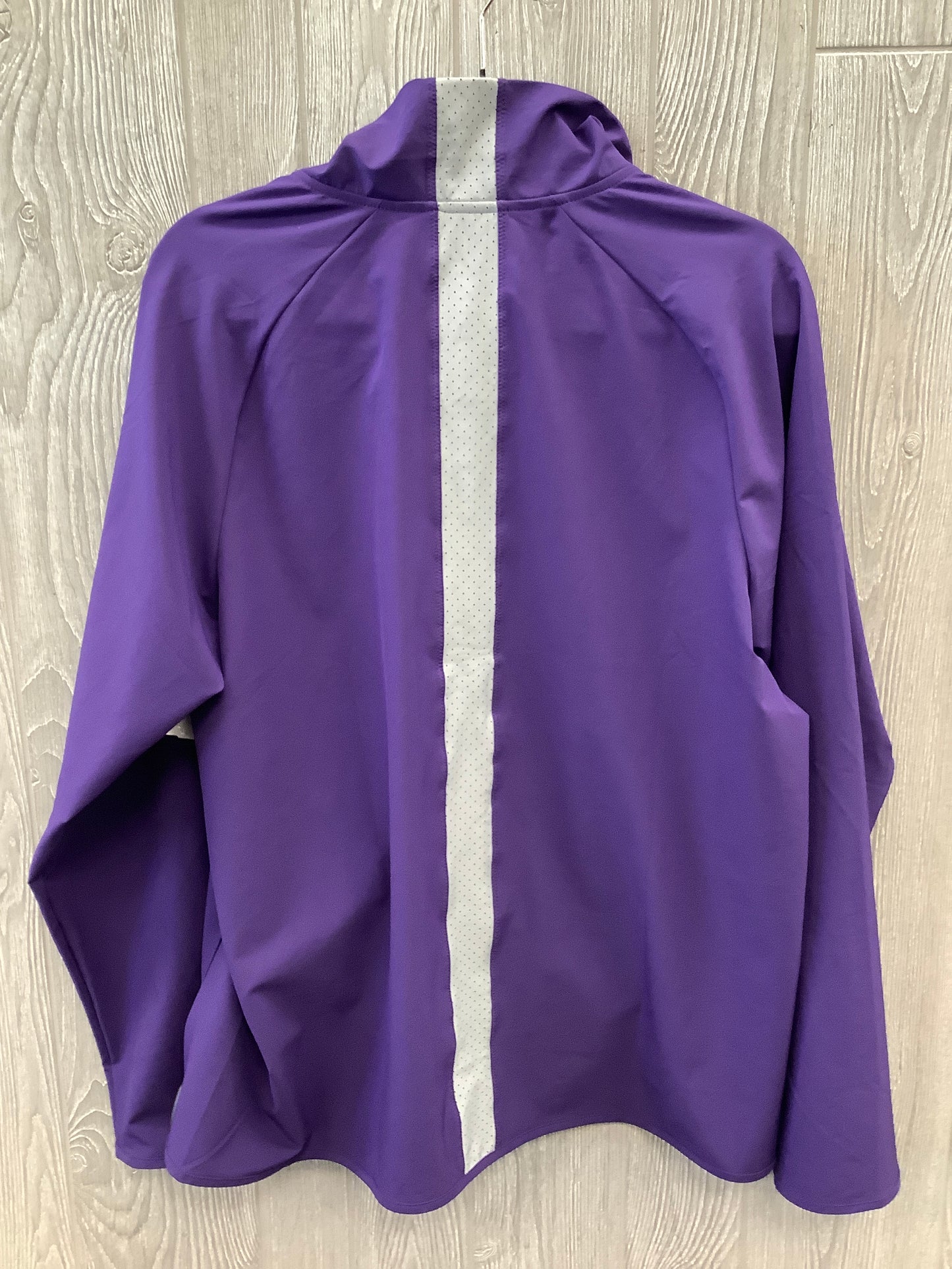 Athletic Top Long Sleeve Collar By Under Armour In Purple, Size: Xl