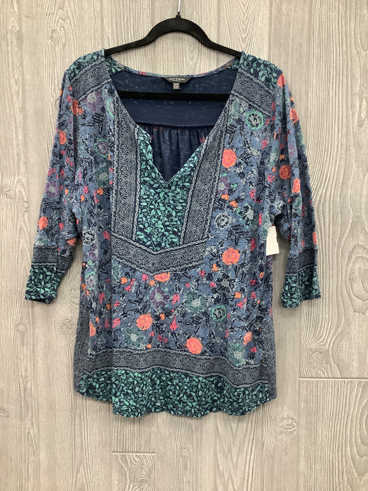 Top Long Sleeve By Lucky Brand In Blue, Size: 2x