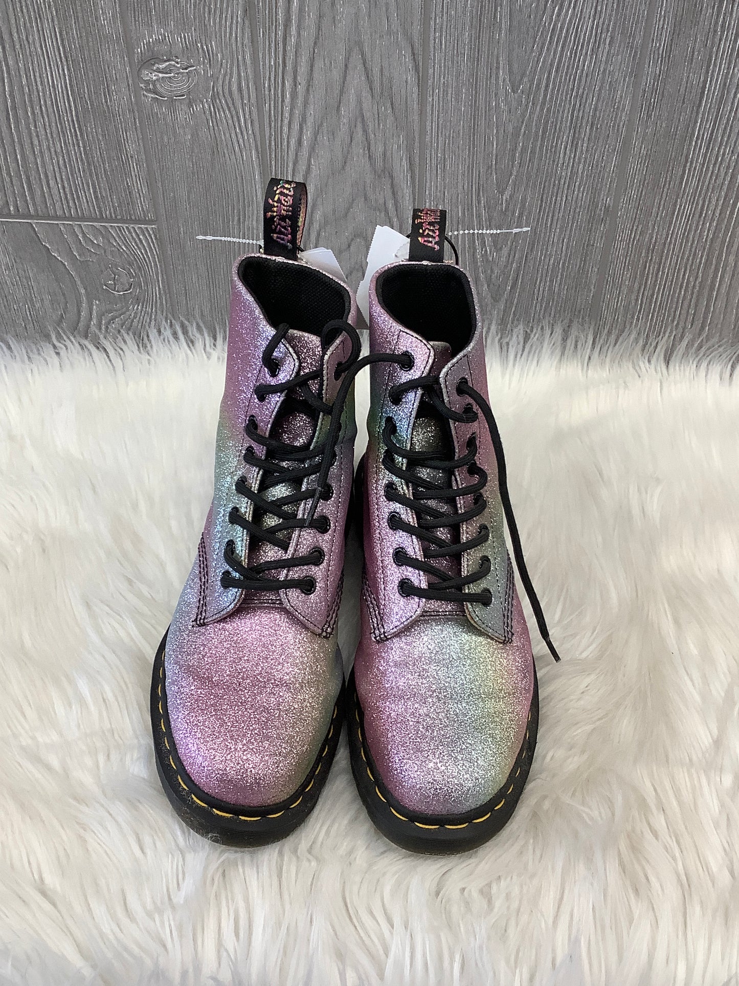 Boots Combat By Dr Martens In Rainbow Print, Size: 9