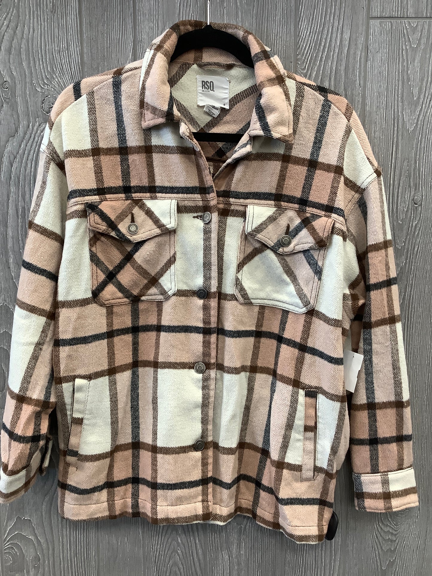 Jacket Shirt By Clothes Mentor In Plaid Pattern, Size: M