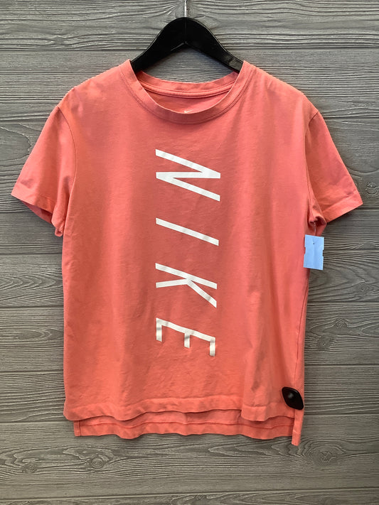 Athletic Top Short Sleeve By Nike Apparel In Pink, Size: M