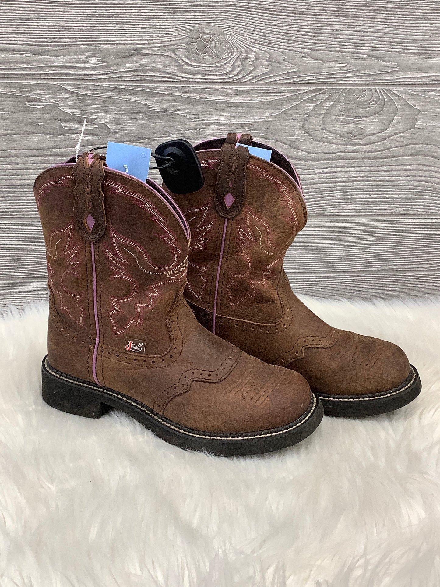 Boots Western By Justin In Brown, Size: 8