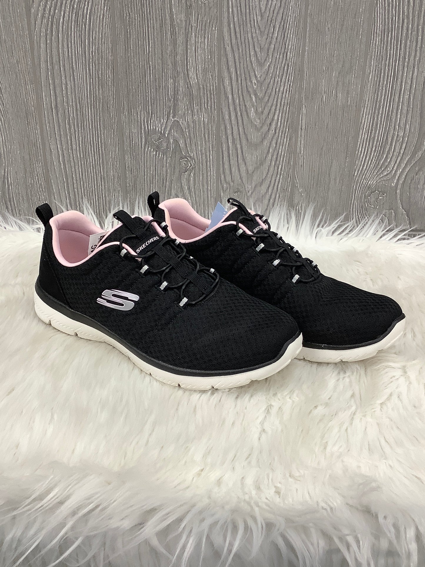 Shoes Athletic By Skechers In Black & Pink, Size: 10