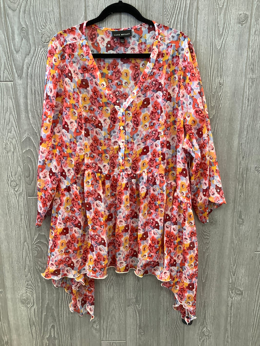 Blouse Long Sleeve By Lane Bryant In Floral Print, Size: 3x