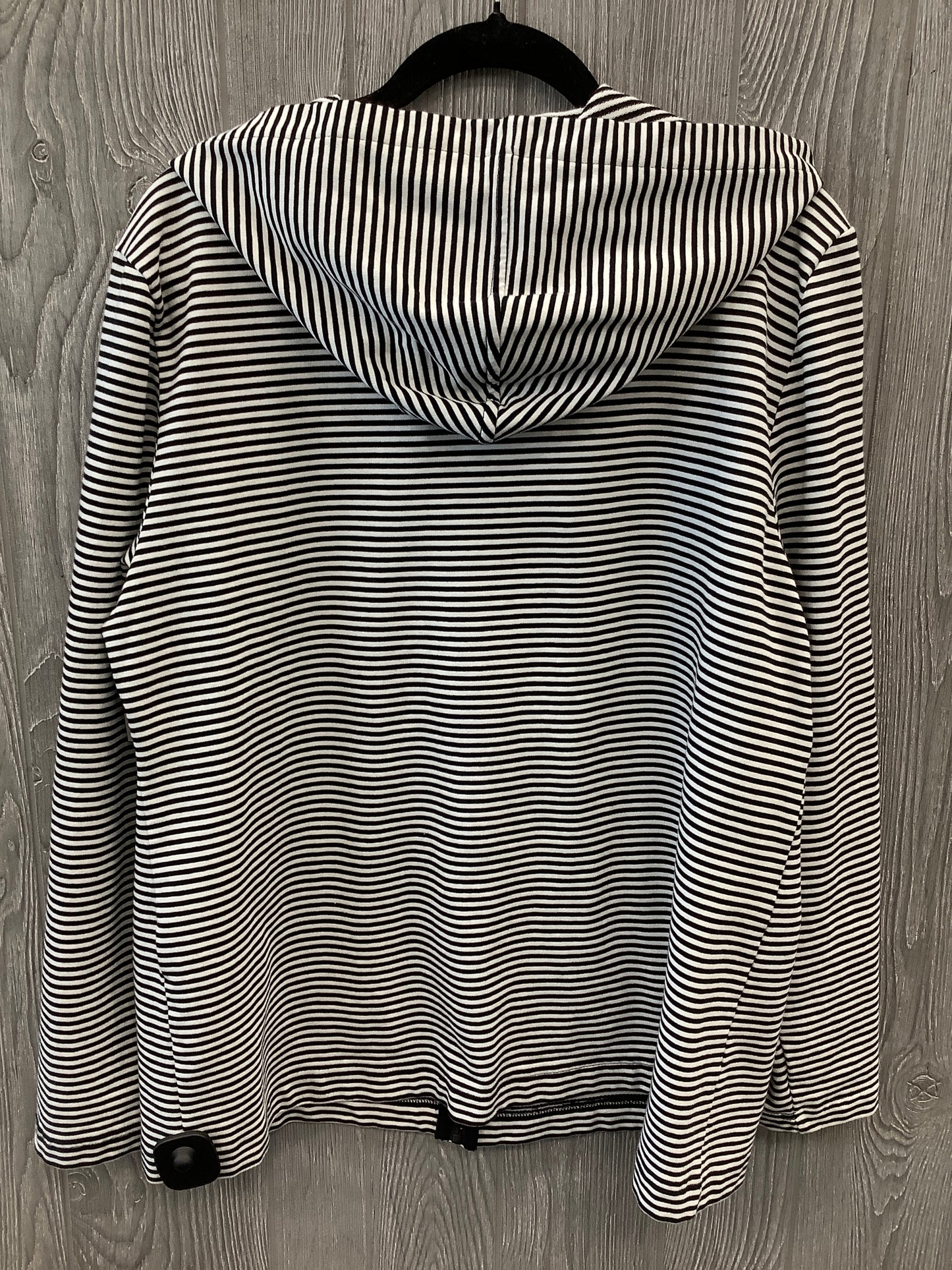 Athletic Top Long Sleeve Hoodie By Karen Scott In Striped Pattern, Size: Xl