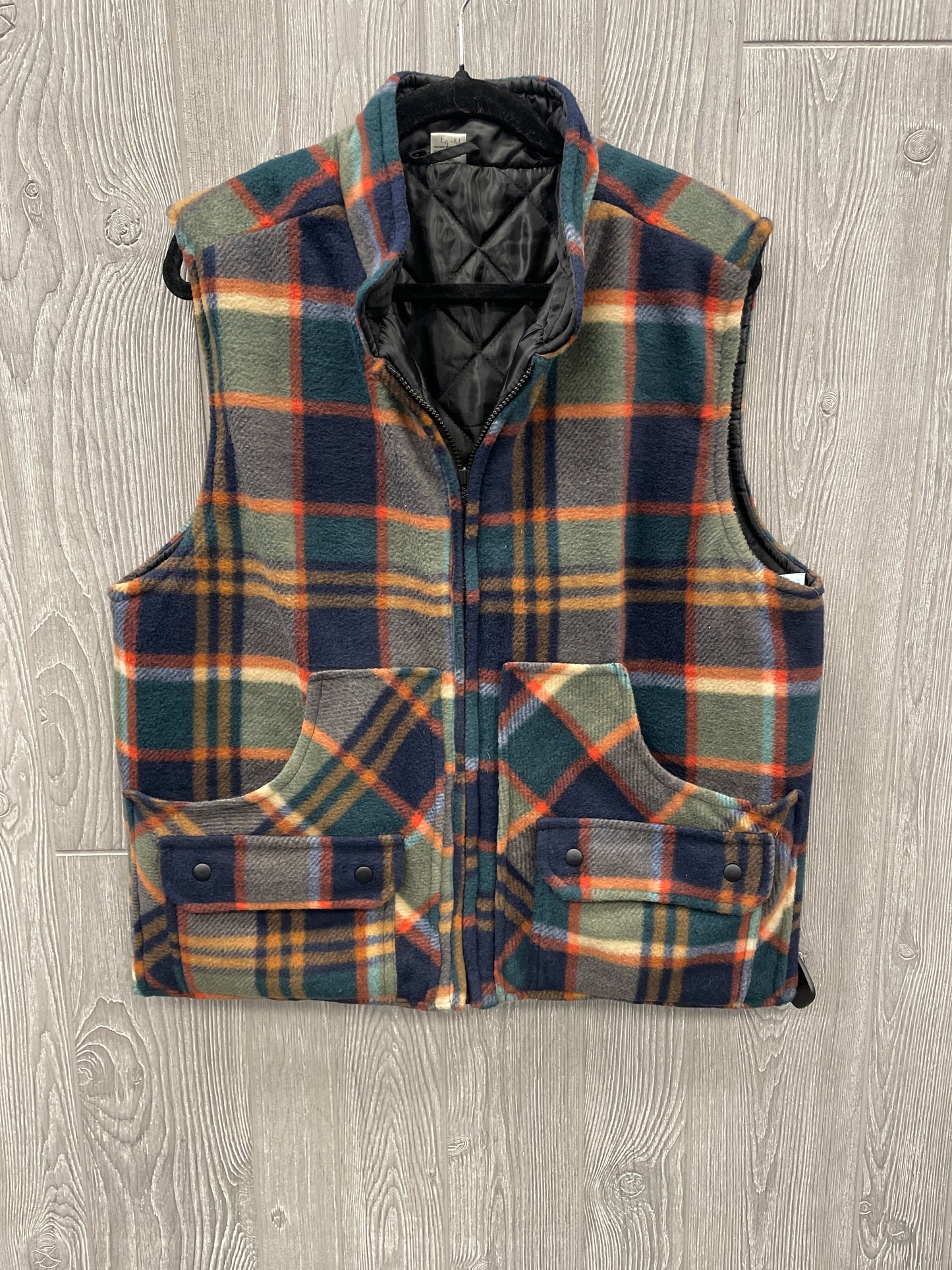 Vest Fleece By Clothes Mentor In Plaid Pattern, Size: 1x