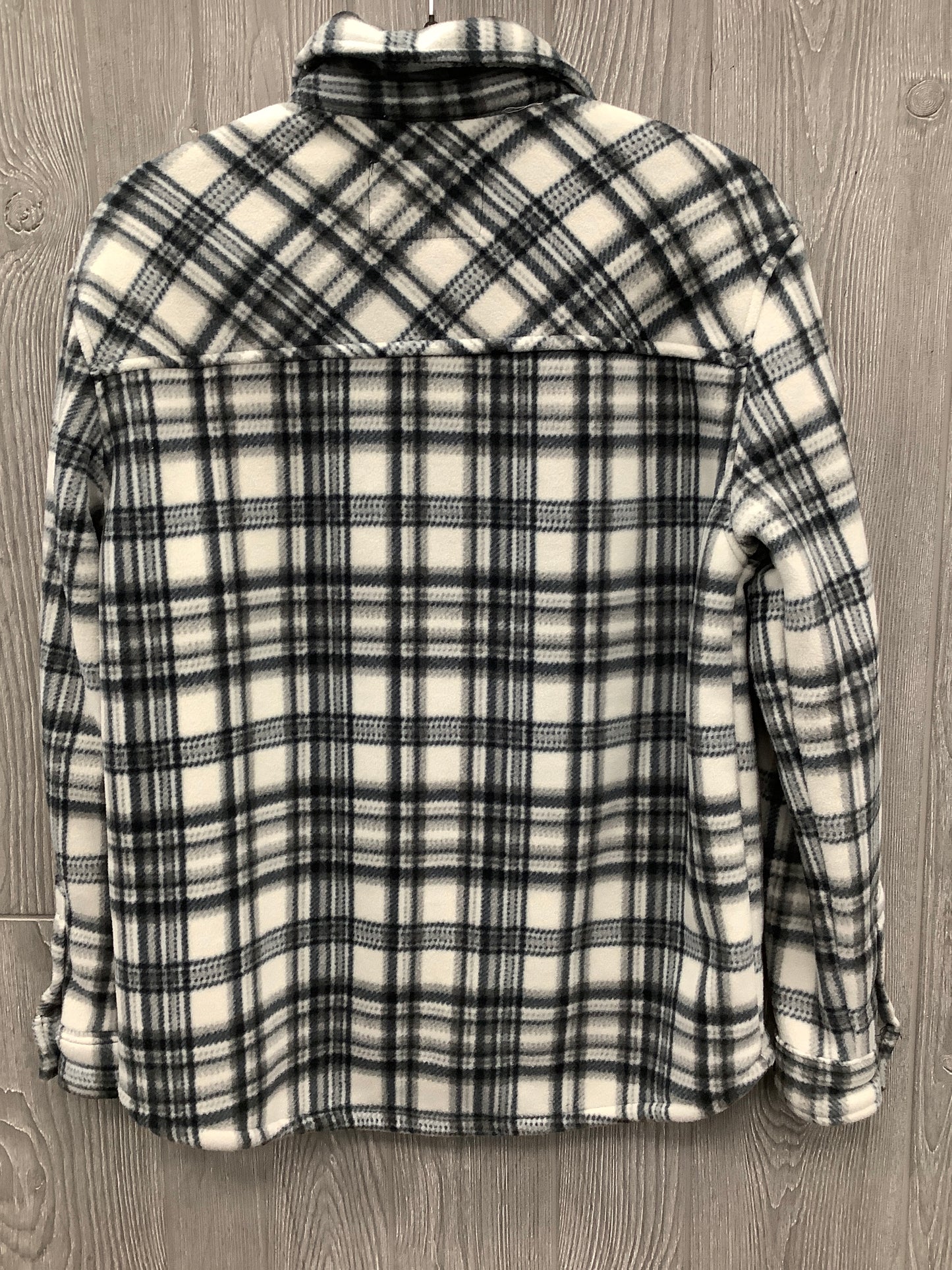 Jacket Fleece By Sage In Plaid Pattern, Size: S