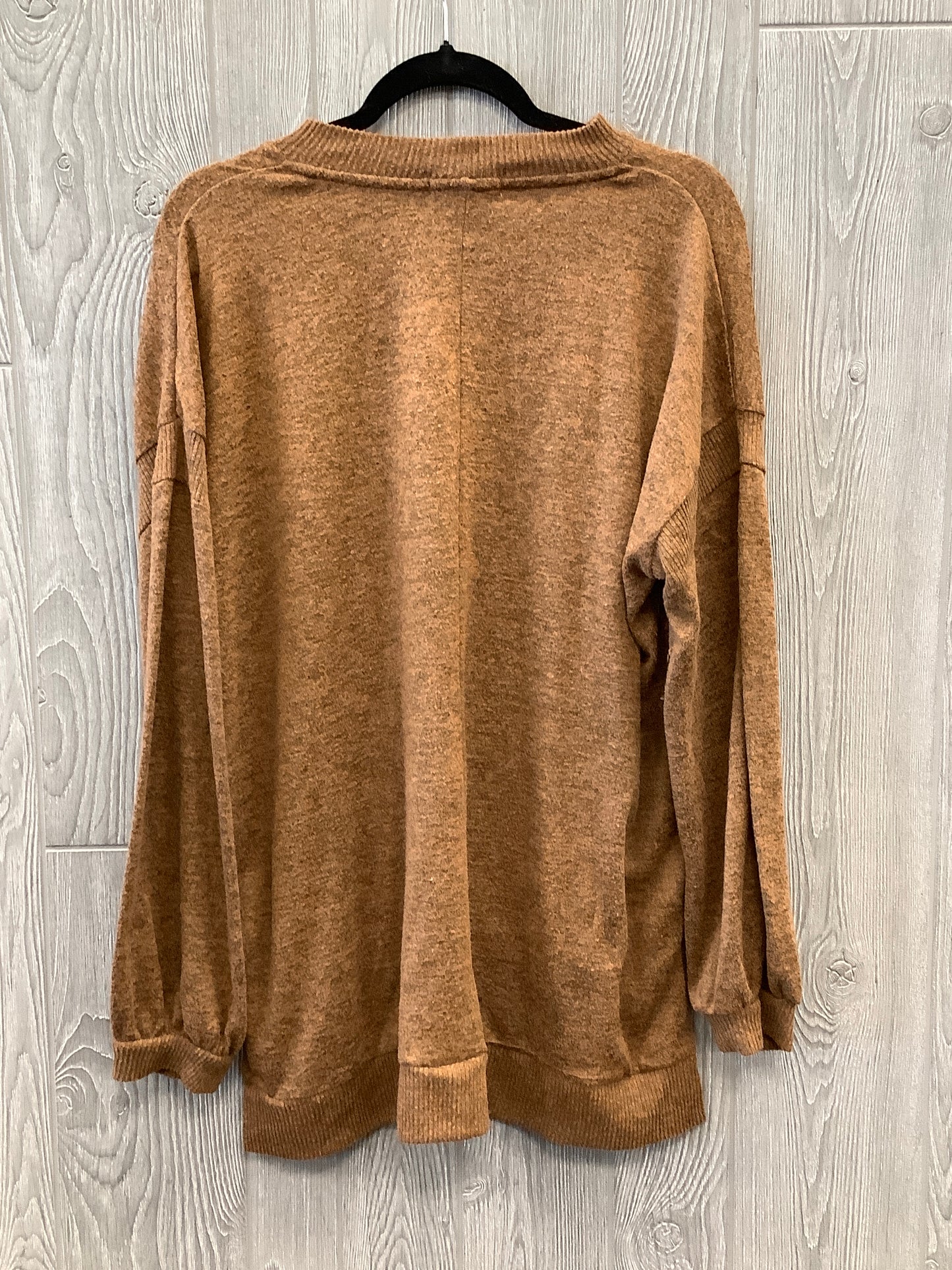 Top Long Sleeve By Angels In Brown, Size: Xl