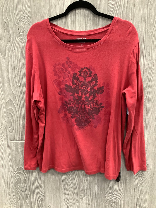 Top Long Sleeve By Sonoma In Red, Size: 2x