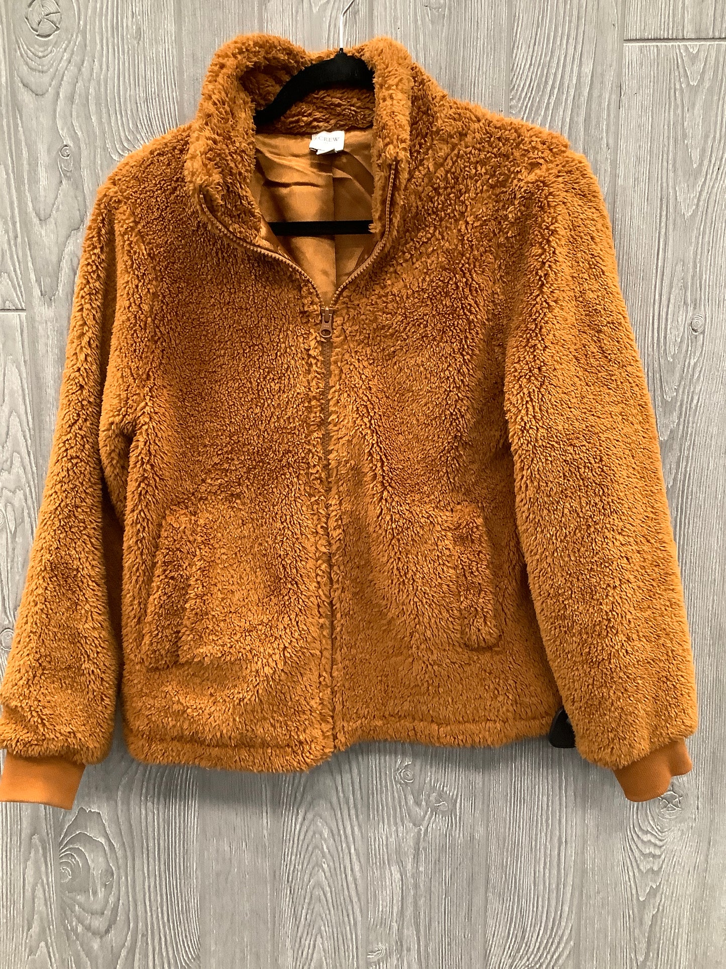 Jacket Faux Fur & Sherpa By J. Crew In Orange, Size: S