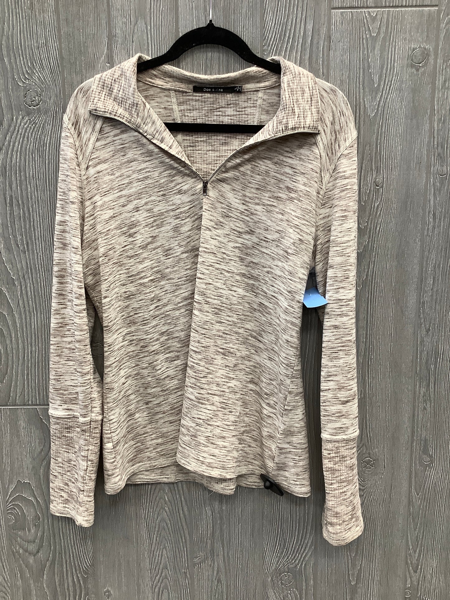 Top Long Sleeve By Doe & Rae In Tan, Size: L