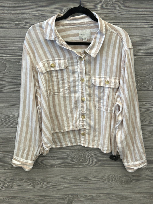 Top Long Sleeve By American Eagle In Striped Pattern, Size: Xl