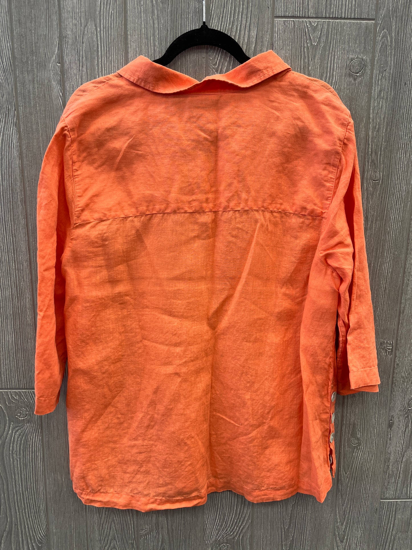 Top 3/4 Sleeve By Tahari By Arthur Levine In Orange, Size: 1x