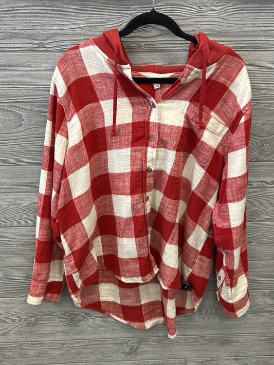 Top Long Sleeve By Time And Tru In Red, Size: L