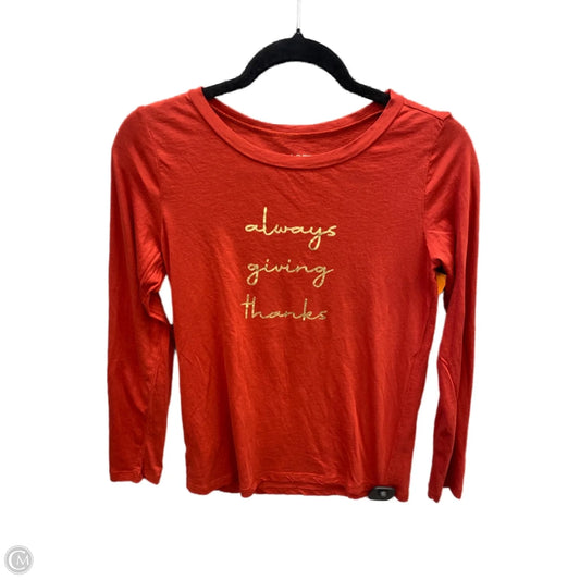 Top Long Sleeve By Loft In Orange, Size: Xs