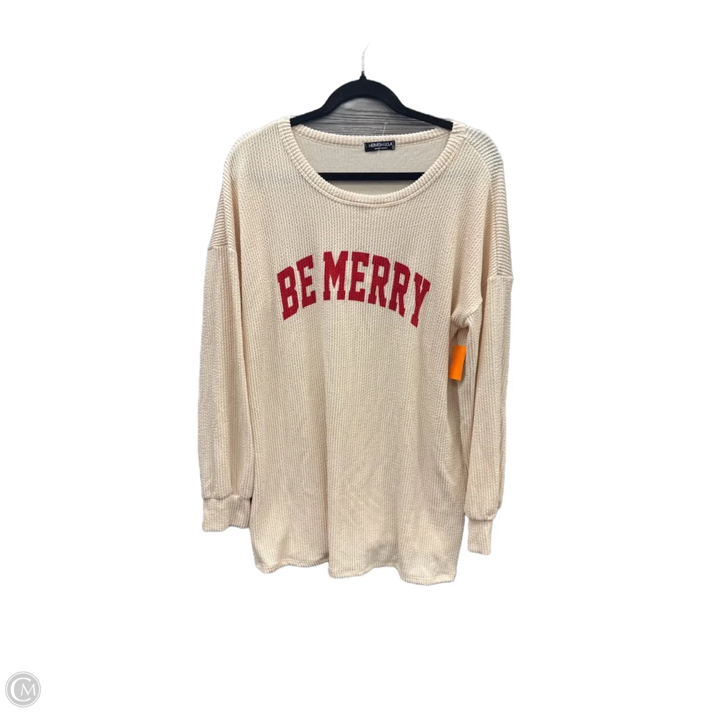 Top Long Sleeve By Heimish Usa In Cream, Size: L