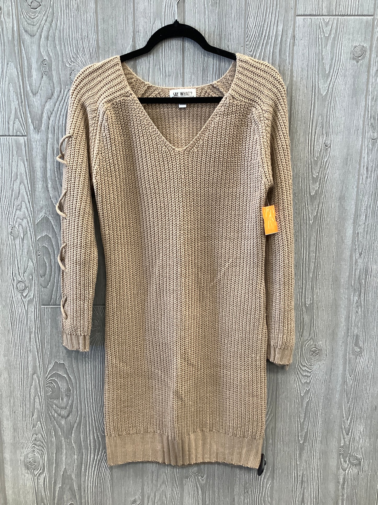Dress Sweater By Say What In Tan, Size: L